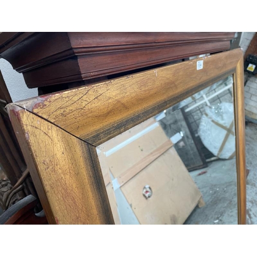 1534 - LARGE BEVELLED EDGE MIRROR IN PAINTED FRAME, 93 X 120CM / ALL LOTS ARE LOCATED IN SL0 9LG, REGRETFUL... 