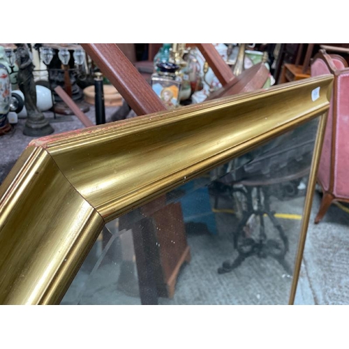 1538 - LARGE BEVELLED EDGE MIRROR IN WOODEN FRAME, 117 X 88CM / ALL LOTS ARE LOCATED IN SL0 9LG, REGRETFULL... 