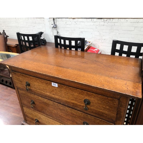 1579 - OAK SEVEN DRAWER CHEST OF DRAWERS WITH BRASS HANDLES, 83 X 150 X 43CM / ALL LOTS ARE LOCATED IN SL0 ... 