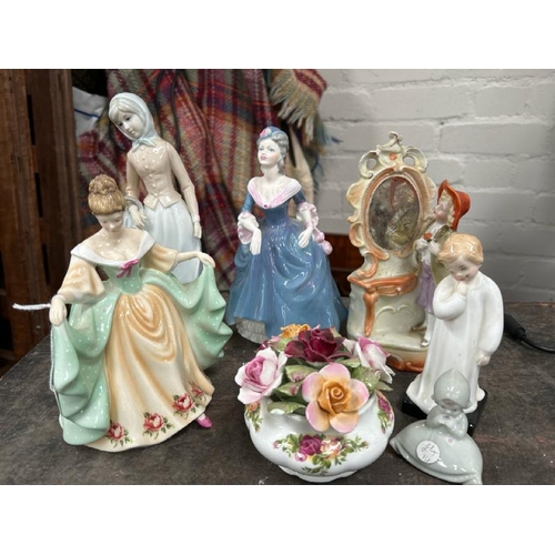 1756 - ASSORTED FIGURINES INCLUDING COALPORT AND ROYAL ALBERT  / ALL LOTS ARE LOCATED IN SL0 9LG, REGRETFUL... 