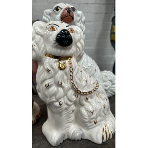 1759 - THREE PORCELAIN DOGS INCLUDING STAFFS JUG  / ALL LOTS ARE LOCATED IN SL0 9LG, REGRETFULLY WE DO NOT ... 