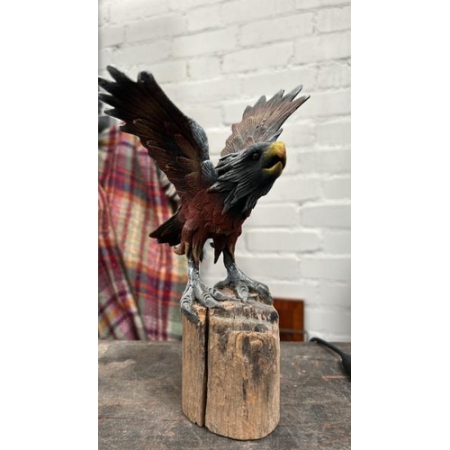 1761 - BRASS PHEASANT AND CARVED WOODEN EAGLE  / ALL LOTS ARE LOCATED IN SL0 9LG, REGRETFULLY WE DO NOT OFF... 