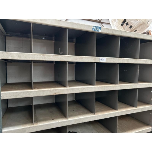 1800 - THIRTY SIX COMPARTMENT CABINET, 186CM (H) X 91.5CM (W) X 30.5CM (D), NOT INCLUDING CONTENTS / ALL LO... 