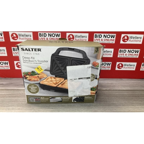 5220 - SALTER EK2017T DEEP FILL TOASTIE MAKER  XL SANDWICH TOASTER PRESS WITH NON-STICK HOT PLATES, FOR 2 T... 