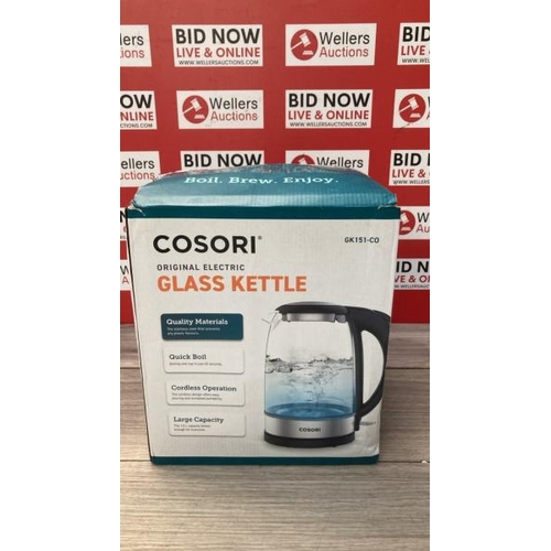 5236 - COSORI ELECTRIC KETTLE GLASS, FAST BOIL QUIET, 3000W 1.5L WITH BLUE LED / G11