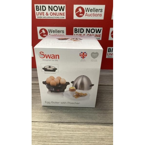 5253 - SWAN SF21020N 7 EGG BOILER AND POACHER, FEATURING 3 COOK SETTINGS, 350W, BLACK/STAINLESS STEEL / G11