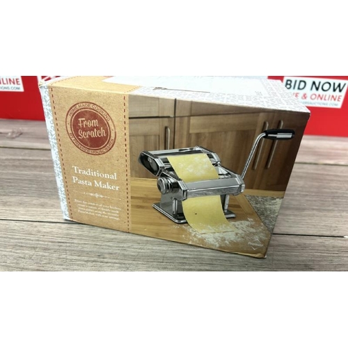 5267 - PREMIER HOUSEWARES PASTA MAKING MACHINE MANUAL HANDLE ROLLER CHROME,CUTTER STEEL PASTA MAKING KIT H1... 