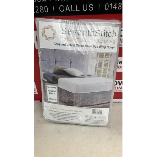 5311 - SEVENTHSTITCH EXTRA DEEP 30CM BASE WRAP VALANCE FITTED SHEET BED SKIRT CRUSHED VELVET DIVAN FRAME CO... 