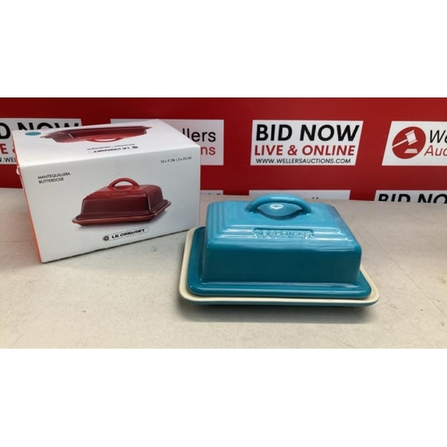 5355 - LE CREUSET STONEWARE BUTTER DISH, 900 G, 17 X 12.5 X 9 CM, TEAL, 80837171700003 / H18