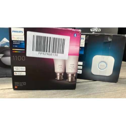 5384 - SELECTION OF LIGHTBULBS INC PHILIPS HUE BRIDGE. SMART HOME AUTOMATION WORKS WITH ALEXA, GOOGLE ASSIS... 