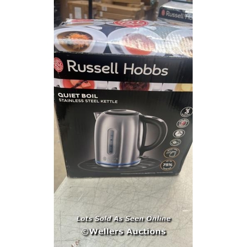 RUSSELL HOBBS BRUSHED STAINLESS STEEL ELECTRIC 1.7L CORDLESS KETTLE ...