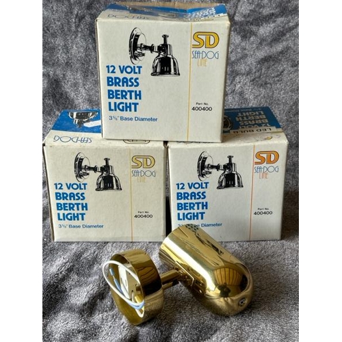 633 - X4 NEW SEADOG 12V BRASS BERTHLIGHT (3 BOXED)