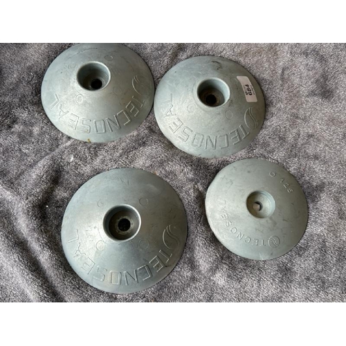 684 - X3 NEW TECNOSE DISC ANNODES, 15CM DIA AND X1 12.5CM DIA