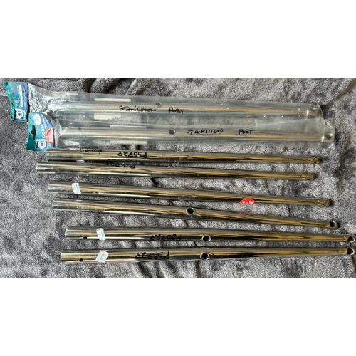 718 - X8 NEW STAINLESS STEEL STANTION POSTS, ASSORTED SIZES