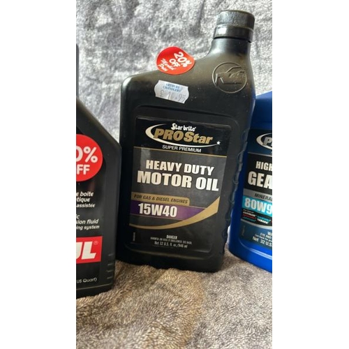 763 - X6 NEW MOTOR OIL, GEAR LUBE, MULTI ATF ETC - 1L EACH