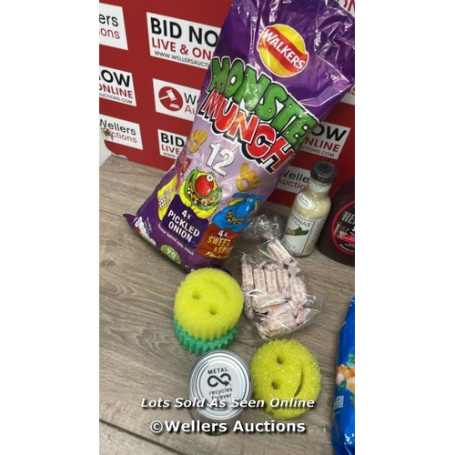 6110 - MIXED LOT INCL. HERSHEYS SYRUP, COFFEE MATE & MONSTER MUNCH