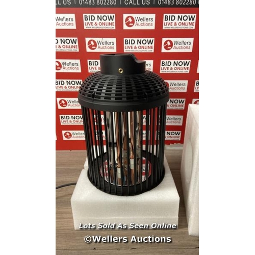 6354 - ELECTRIC LANTERN HEATER  WELL TRAVELED / POWERS UP / APPEARS NEW / OPEN BOX / C26