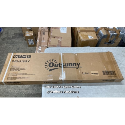 8001 - OUTSUNNY METAL RAISED GARDEN BED PLANTER BOX OUTDOOR PLANTERS FOR GROWING FLOWERS, HERBS, GREY, 241X... 