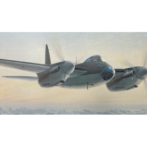 1806 - FRAMED GERALD COULSON PRINT 'DE HAVILAND MOSQUITO MKIV'. 87 X 69CM INC. FRAME