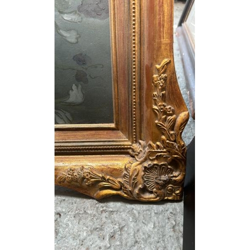 1807 - LARGE GILT FRAMED OIL ON CANVAS, PORTRAIT OF VICTORIAN LADY AT HOME, UNSIGNED. 80 X 105CM INC. FRAME