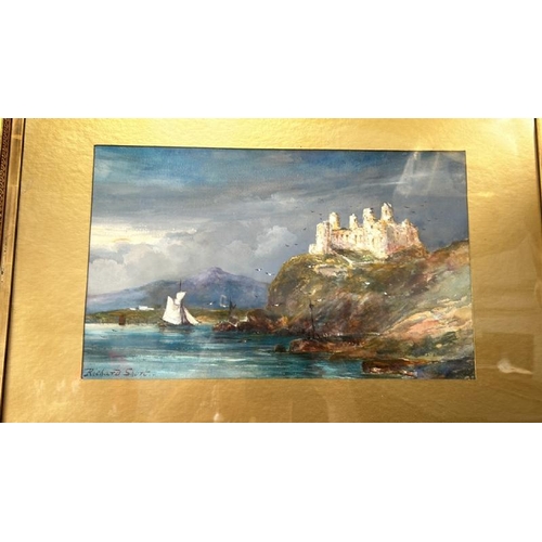 1820 - RICHARD SHORT (1841 - 1916) THREE FRAMED MARINE THEMED WATERCOLOURS IN MATCHING FRAMES, SIGNED, LARG... 