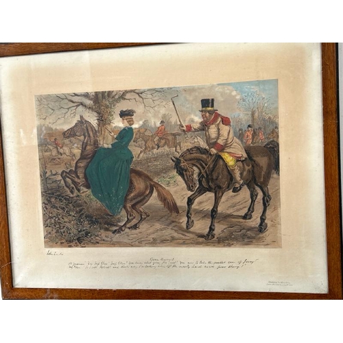 1821 - JOHN LEECH (1817-1864) SIX FRAMED HUNTING THEMED LITHOGRAPH PRINTS BY JOHN LEECH. PRINT SIZE APPROX ... 