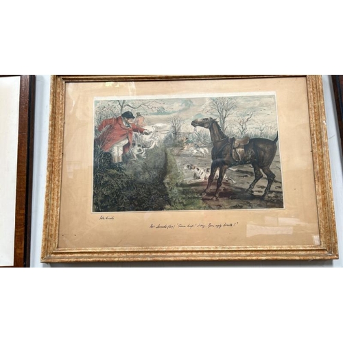 1821 - JOHN LEECH (1817-1864) SIX FRAMED HUNTING THEMED LITHOGRAPH PRINTS BY JOHN LEECH. PRINT SIZE APPROX ... 