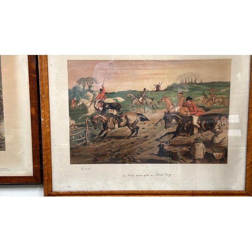 1821 - JOHN LEECH (1817-1864) SIX FRAMED HUNTING THEMED LITHOGRAPH PRINTS BY JOHN LEECH. PRINT SIZE APPROX ... 