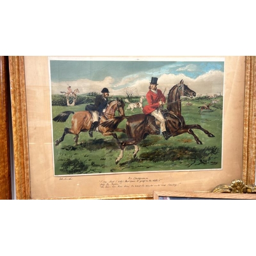 1821 - JOHN LEECH (1817-1864) SIX FRAMED HUNTING THEMED LITHOGRAPH PRINTS BY JOHN LEECH. PRINT SIZE APPROX ... 