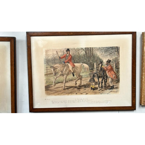 1821 - JOHN LEECH (1817-1864) SIX FRAMED HUNTING THEMED LITHOGRAPH PRINTS BY JOHN LEECH. PRINT SIZE APPROX ... 