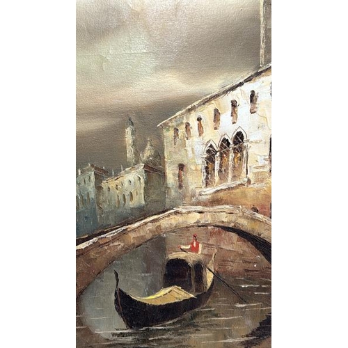 1827 - FRAMED OIL ON CANVA OF VENICE, SIGNED I. COSTELLO. 73 X 63CM INC. FRAME