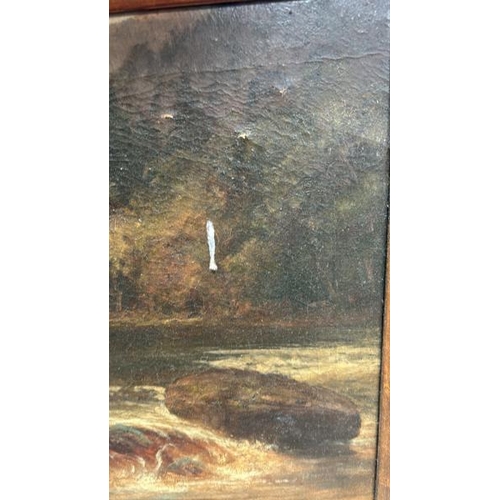 1833 - GILT FRAMED OIL ON CANVAS OF A HUNTING SCENE, SIGNED G. GODDARD 1893. DAMAGE TO CANVAS. 117 X 89CM I... 