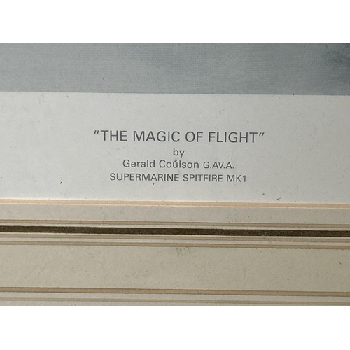 1836 - THREE GERALD COULSON FRAMED PRINTS INC. SIGNED 'THE MAGIC OF FLIGHT' (146 OF 500) AND TWO EARLY MORN... 