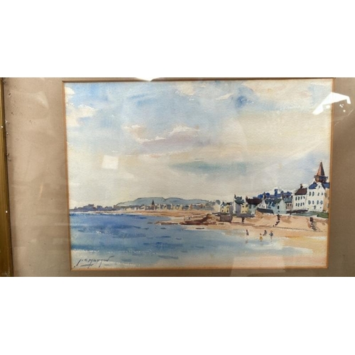 1837 - TWO FRAMED WATERCOLOURS OF COASTAL SCENES, ONE INDISTINCTLY SIGNED AND THE OTHER UNSIGNED. LARGEST 6... 