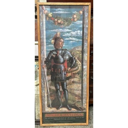 1843 - FRAMED ADVERTISING POSTER FOR 'ANDREA MANTEGNA' AT THE METROPOLITAN MUSEUM OF ART, MAY 7TH - JULY 12... 