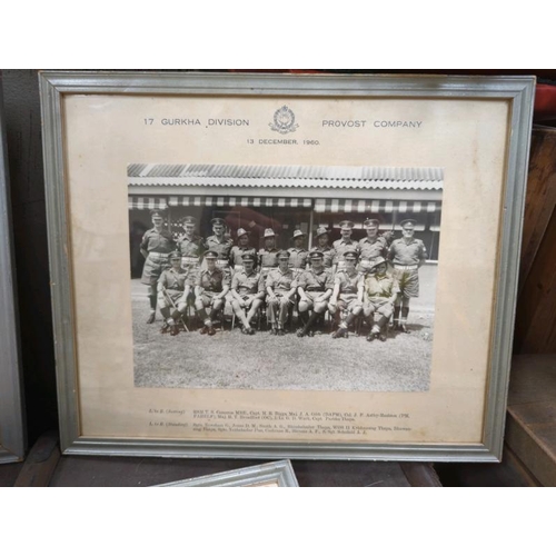 1846 - THREE FRAMED PROVOST COMPANY SECTION PHOTOGRAPHS FROM 1959/1960, TWO INC. GURKHA.