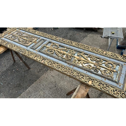 1851 - SET OF VERY LARGE ORNATE PAINTED CAST IRON AND WOOD PAINTED DOORS MADE UP OF FOUR PARTS, ORIGINALLY ... 