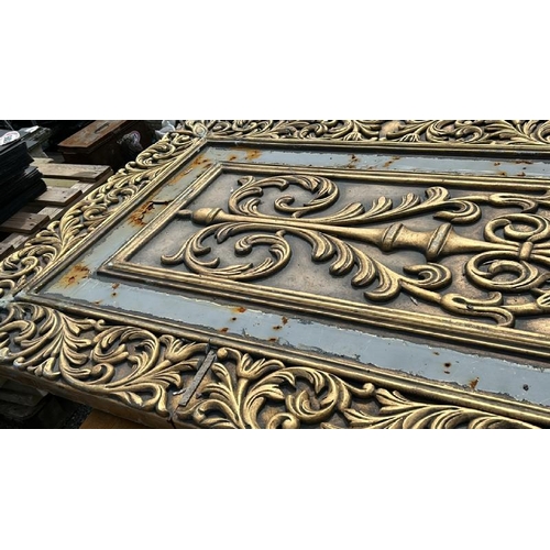 1851 - SET OF VERY LARGE ORNATE PAINTED CAST IRON AND WOOD PAINTED DOORS MADE UP OF FOUR PARTS, ORIGINALLY ... 