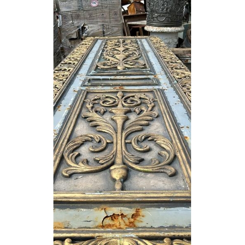 1851 - SET OF VERY LARGE ORNATE PAINTED CAST IRON AND WOOD PAINTED DOORS MADE UP OF FOUR PARTS, ORIGINALLY ... 