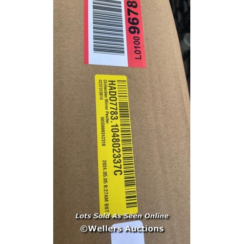 8007 - CHILLENDEN MIRROR - PEWTER / APPEARS TO BE NEW, OPEN BOX / SEE IMAGES FOR DETAILS / MAY HAVE DAMAGED... 