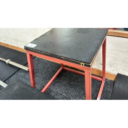 26 - X3 BOX JUMP PLATFORMS, LARGEST 60CM (H) X 56CM X 56CM AT BASE