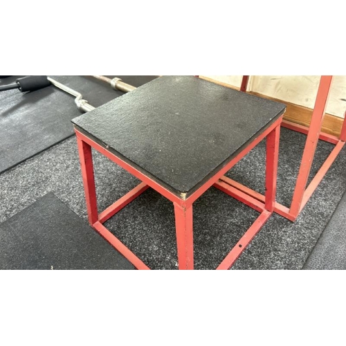 26 - X3 BOX JUMP PLATFORMS, LARGEST 60CM (H) X 56CM X 56CM AT BASE