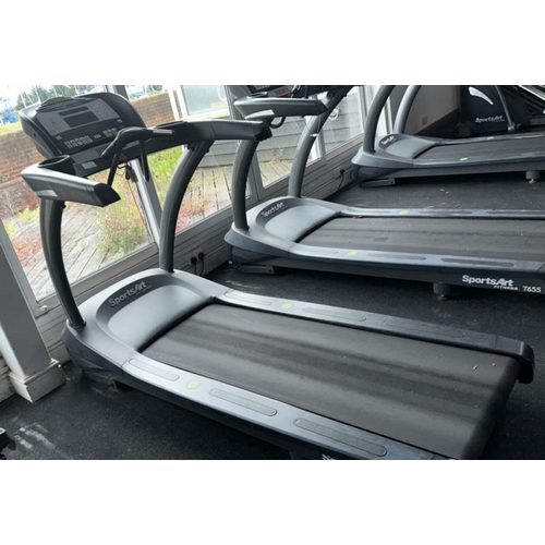 6 - SPORTSART FITNESS T655 TREADMILL, APPROX OVERALL DIMENSIONS 150CM (H) X 220CM (L) X 100CM (W)