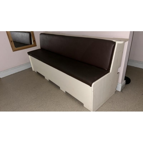 63 - X2 PADDED CHANGEROOM BENCHES, 83CM (H) X 194CM (L) X 65CM (D)