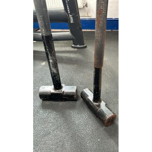 71 - X2 EXERCISE SLEDGEHAMMERS, LARGEST 100CM (L)