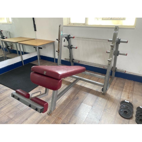 87 - FLEX FITNESS DECLINE BENCH PRESS, APPROX OVERALL DIMENSIONS 122CM (H) X 157CM (W) X 210CM (D)