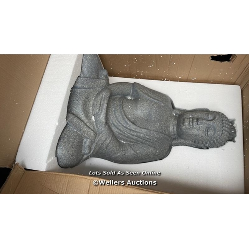 8019 - GARDEN ORNAMENT LARGE GIANT SITTING BUDDHA  EFFECT OUTDOOR INDOOR STATUE THAI 1M / NEW, OPENED BOX  ... 