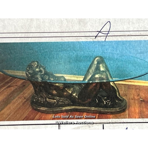 8020 - LYING GIRL COFFEE TABLE MARBLE EFFECT / NEW / CON