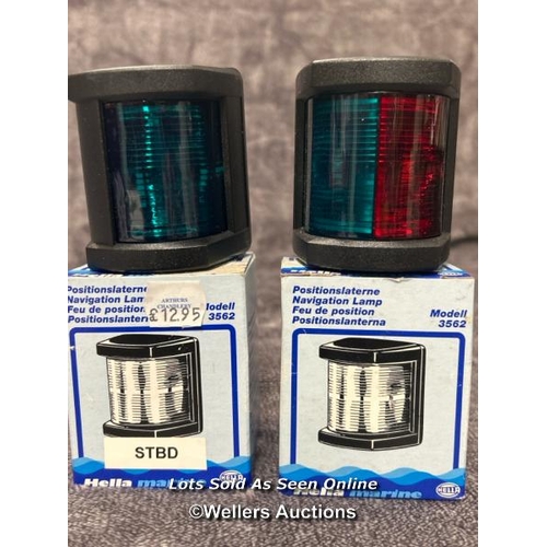 808 - 2X NEW HELLA 3562 NAVIGATION LAMPS - STARBOARD & BI COLOUR