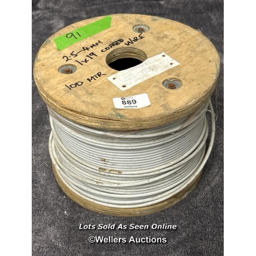 889 - REEL OF 2.5MM WIRE RIGGING COATED, APPROX. 100MTR